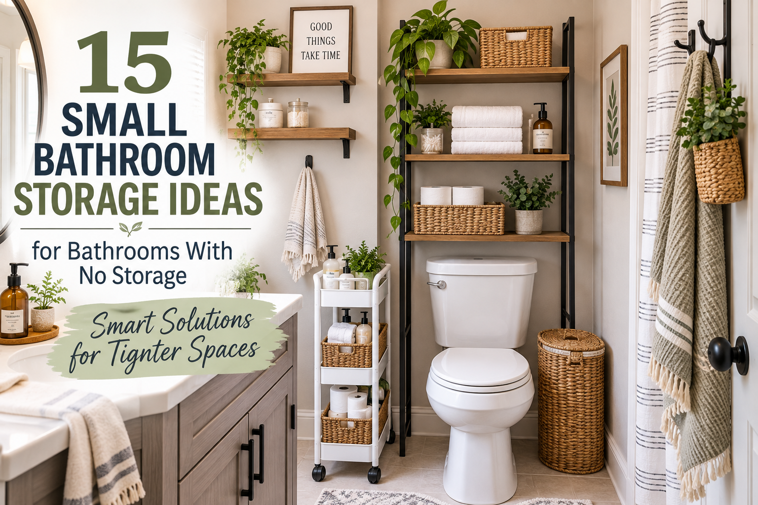 15 Small Bathroom Storage Ideas for Bathrooms With No Storage