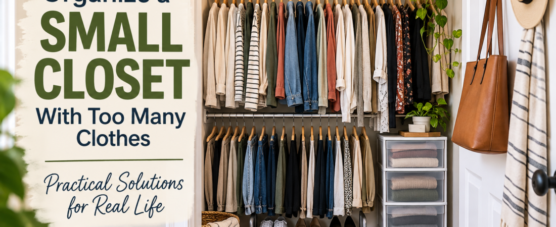 How to Organize a Small Closet With Too Many Clothes