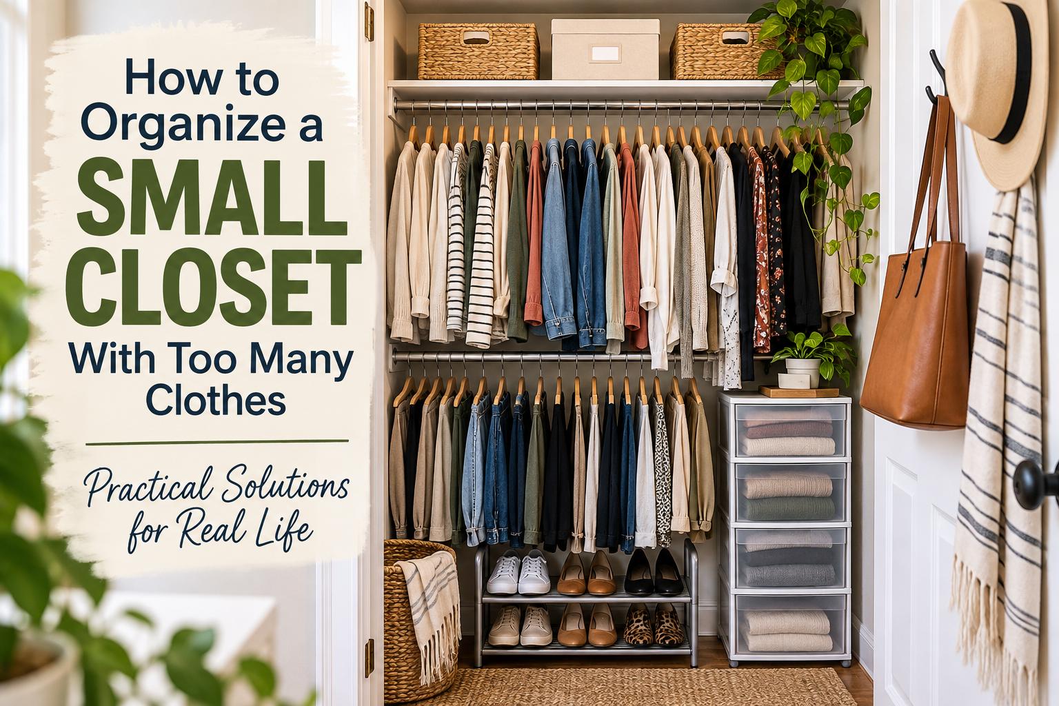 How to Organize a Small Closet With Too Many Clothes
