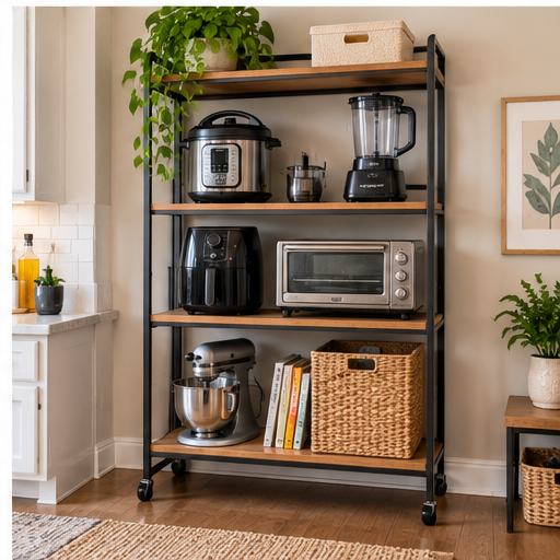 Dedicated shelving to store small kitchen appliances