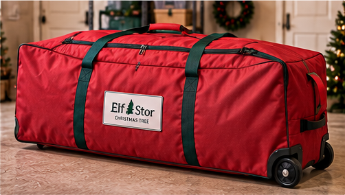 Extra-large rolling Christmas tree storage bag for artificial trees up to 12 feet