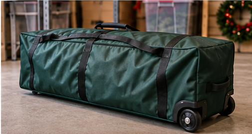 Large rolling artificial Christmas tree storage bag with wheels, how to store an artificial christmas tree