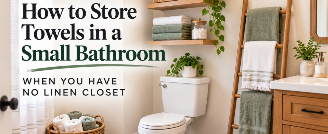 How to Store Towels in a Small Bathroom When You Have No Linen Closet
