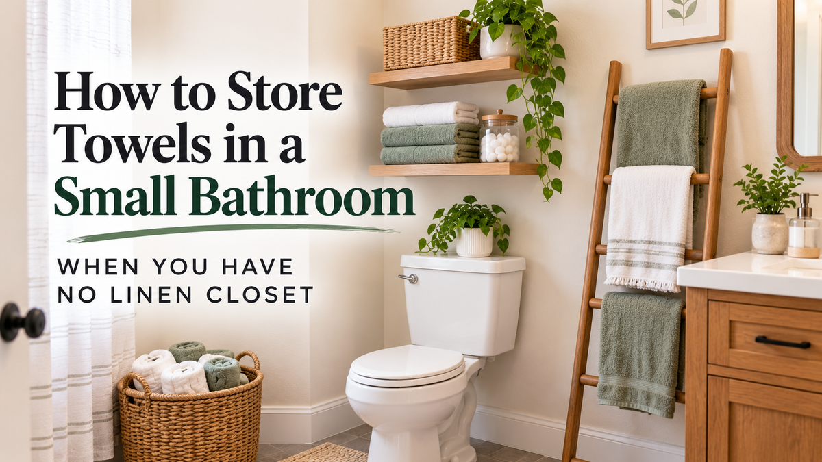How to Store Towels in a Small Bathroom When You Have No Linen Closet