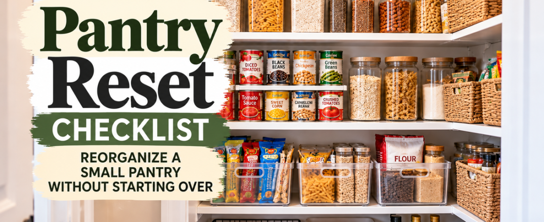 Pantry Reset Checklist: Reorganize a Small Pantry Without Starting Over